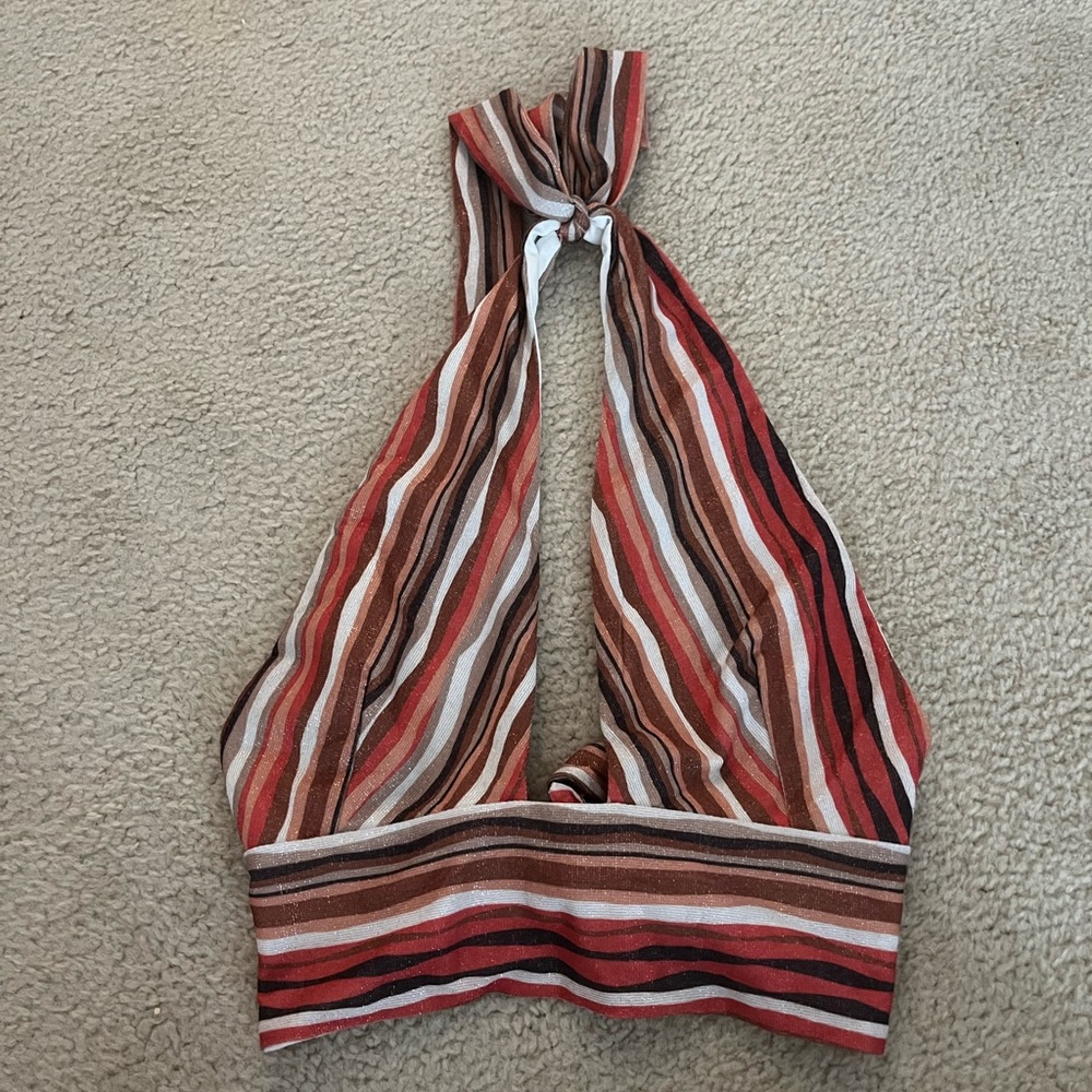 Princess Polly cropped tie halter top